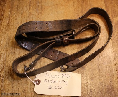 WW2 USGI Original U.S. WWII M1907 Leather Sling marked Milsco 43