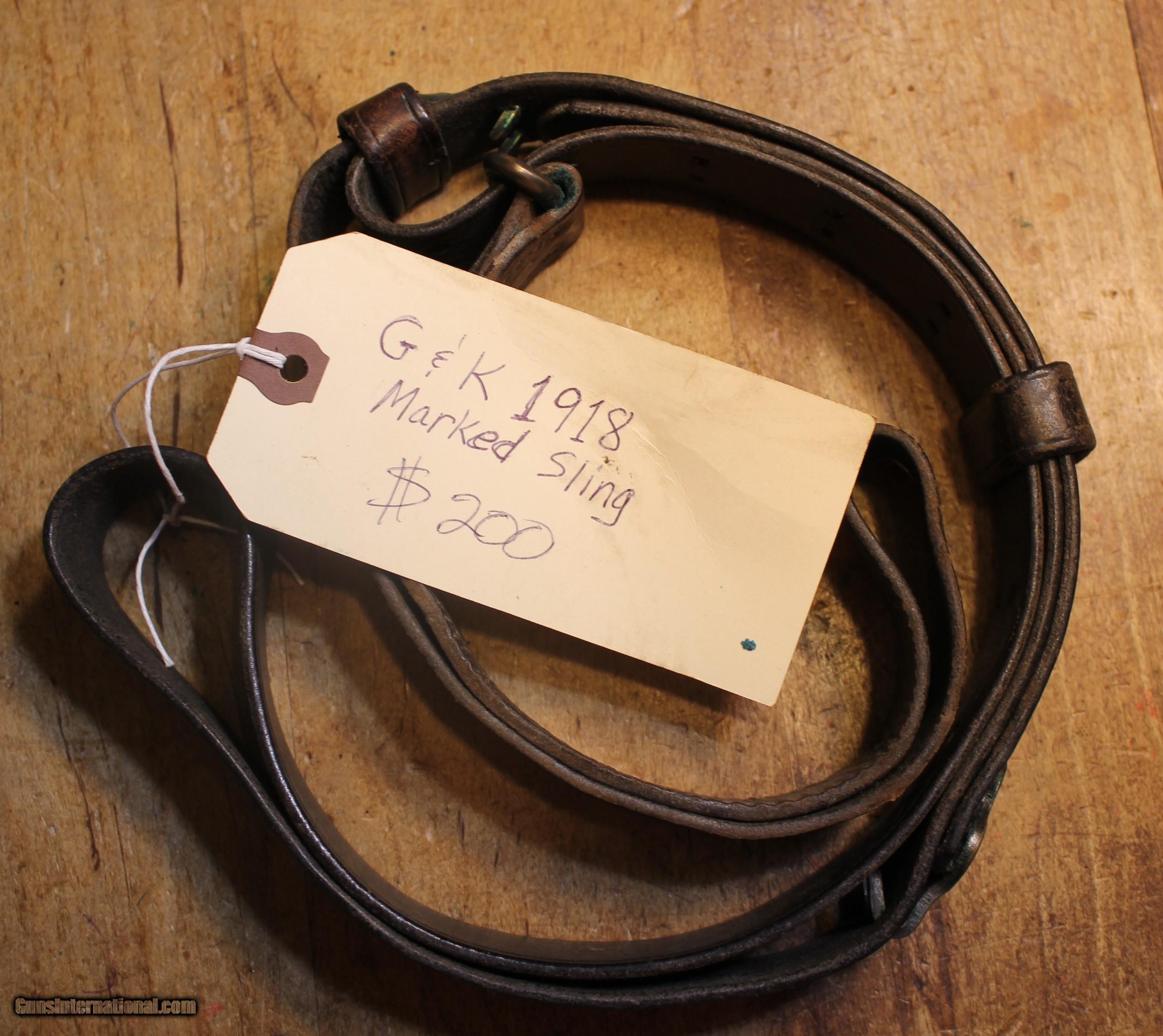 M1907 MILITARY LEATHER RIFLE SLING GARAND SPRINGFIELD WORLD WAR ONE MARKED