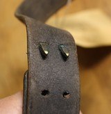 Original WWI U.S. GI issue M1907 Leather Sling for the 1903 Springfield and U.S. M1917 Enfield Rifle Leather Sling marked G.&K. 1918 - 19 of 25