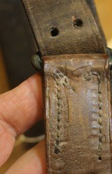 Original WWI U.S. GI issue M1907 Leather Sling for the 1903 Springfield and U.S. M1917 Enfield Rifle Leather Sling marked G.&K. 1918 - 13 of 25