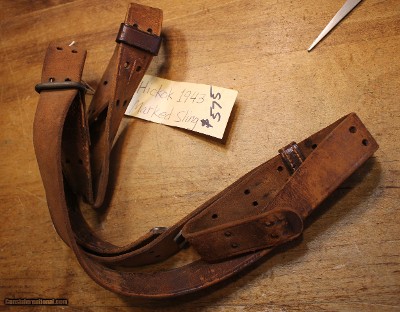 WW2 USGI Original U.S. WWII M1907 Leather Sling marked Hickok 43