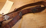 US Army USMC Marine WW2 HICKOK 3 PRONG LEATHER BAR SLING 1943 Rifle Carrier - 10 of 20