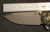 Rick Hinderer Knives Jurassic Flipper 3.25" S35VN Working Finish Spear Point Blade, Black/Green G10 Handle - 3 of 25