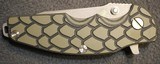 Rick Hinderer Knives Jurassic Flipper 3.25" S35VN Working Finish Spear Point Blade, Black/Green G10 Handle - 19 of 25