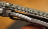 Rick Hinderer Knives Jurassic Flipper 3.25" S35VN Working Finish Spear Point Blade, Black/Green G10 Handle - 12 of 25