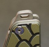 Rick Hinderer Knives Jurassic Flipper 3.25" S35VN Working Finish Spear Point Blade, Black/Green G10 Handle - 24 of 25