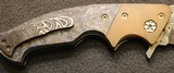 Greg Lightfoot Full Contact Fighter Flipper, Damascus, Carbon Fiber Custom Knife - 6 of 25