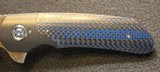 WF Steenkamp Custom Nomad Flipper 3.375" Blade, Carbon Fiber Handles Knife with Zirconium Bolsters - 16 of 25