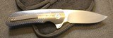 WF Steenkamp Custom Nomad Flipper 3.375" Blade, Carbon Fiber Handles Knife with Zirconium Bolsters - 2 of 25