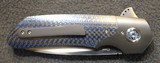 WF Steenkamp Custom Nomad Flipper 3.375" Blade, Carbon Fiber Handles Knife with Zirconium Bolsters - 22 of 25