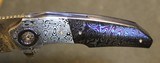 A2 Knives Custom A6 Midi Premium Liner Lock Flipper Damascus Knife by three masters - 13 of 25