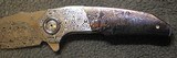 A2 Knives Custom A6 Midi Premium Liner Lock Flipper Damascus Knife by three masters - 5 of 25