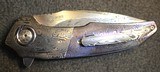 A2 Knives Custom A6 Midi Premium Liner Lock Flipper Damascus Knife by three masters - 21 of 25