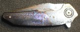 A2 Knives Custom A6 Midi Premium Liner Lock Flipper Damascus Knife by three masters - 20 of 25
