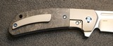 Pena Custom Knives X-Series Lanny's Clip Flipper Knife Marble CF/Ti (3.25" Stonewash) - 7 of 25