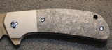 Pena Custom Knives X-Series Lanny's Clip Flipper Knife Marble CF/Ti (3.25" Stonewash) - 5 of 25