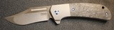 Pena Custom Knives X-Series Lanny's Clip Flipper Knife Marble CF/Ti (3.25" Stonewash) - 2 of 25