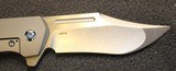 Pena Custom Knives X-Series Lanny's Clip Flipper Knife Marble CF/Ti (3.25" Stonewash) - 6 of 25