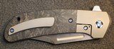 Pena Custom Knives X-Series Lanny's Clip Flipper Knife Marble CF/Ti (3.25" Stonewash) - 22 of 25
