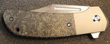 Pena Custom Knives X-Series Lanny's Clip Flipper Knife Marble CF/Ti (3.25" Stonewash) - 20 of 25