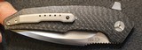 A2 Knives A6 Flipper CTS-XHP Silver Lightning Strike Carbon Fiber Custom Folding Knife - 23 of 25