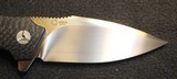 A2 Knives A6 Flipper CTS-XHP Silver Lightning Strike Carbon Fiber Custom Folding Knife - 3 of 25