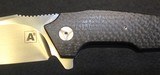 A2 Knives A6 Flipper CTS-XHP Silver Lightning Strike Carbon Fiber Custom Folding Knife - 13 of 25