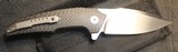 A2 Knives A6 Flipper CTS-XHP Silver Lightning Strike Carbon Fiber Custom Folding Knife - 2 of 25