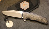 Allen Elishewitz Custom M2 Flipper Knife Black Pearl CF (3.75" S90V Core) - 1 of 25