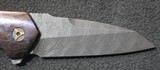 Peter Carey Custom Deluxe Cure Flipper 3-Alloy Black Timascus, Blue-Silver Carbon-Fiber, Norris Stainless Damascus - 5 of 25