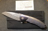 Peter Carey Custom Deluxe Cure Flipper 3-Alloy Black Timascus, Blue-Silver Carbon-Fiber, Norris Stainless Damascus