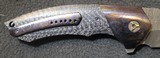Peter Carey Custom Deluxe Cure Flipper 3-Alloy Black Timascus, Blue-Silver Carbon-Fiber, Norris Stainless Damascus - 4 of 25