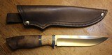 Todorov Drop Point Hunter Turkish Walnut Custom Knife w Sheath - 1 of 25