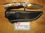 Carl Colson Big Game Hunter Ebony Fixed Blade Custom Knife w Sheath - 1 of 25