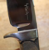 Carl Colson Big Game Hunter Ebony Fixed Blade Custom Knife w Sheath - 22 of 25
