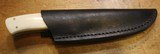 Jim Craig Damascus Fixed Blade w Bone Handle w Sheath Custom Knife - 5 of 25