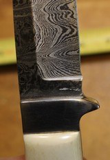 Jim Craig Damascus Fixed Blade w Bone Handle w Sheath Custom Knife - 18 of 25