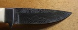 Jim Craig Damascus Fixed Blade w Bone Handle w Sheath Custom Knife - 12 of 25
