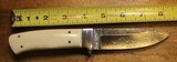 Jim Craig Damascus Fixed Blade w Bone Handle w Sheath Custom Knife - 4 of 25