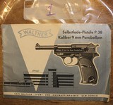 OEM Owners Manual Walther Automatic Pistol Model P 38 P 1 NOT Reproduction - 1 of 13