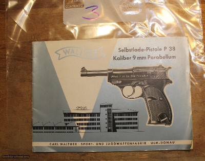 OEM Owners Manual Walther Automatic Pistol Model P 38 P 1 NOT Reproduction