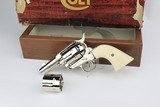 Rare, ANIB Colt Sheriff's Model Revolver - Factory Nickel, Ivory Grips - 1 of 25