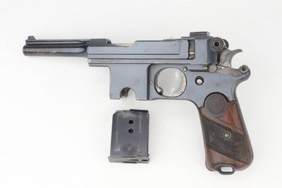 Scarce Bergmann Model 1910 - German Occupation, Unit Marked - Image 1 of 12