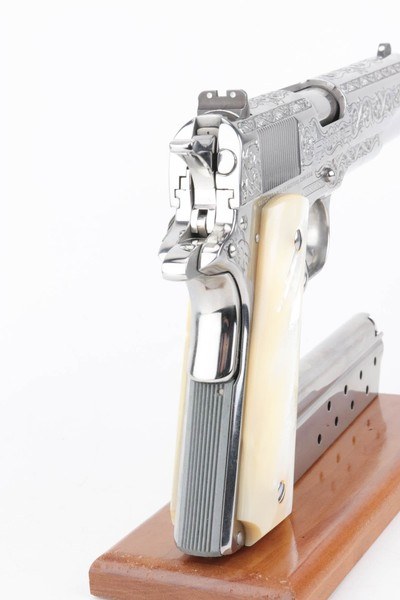 Engraved, Nickeled Colt Government Model Series 80 - .38 Super - Image 2 of 17