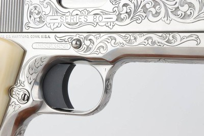 Engraved, Nickeled Colt Government Model Series 80 - .38 Super - Image 15 of 17