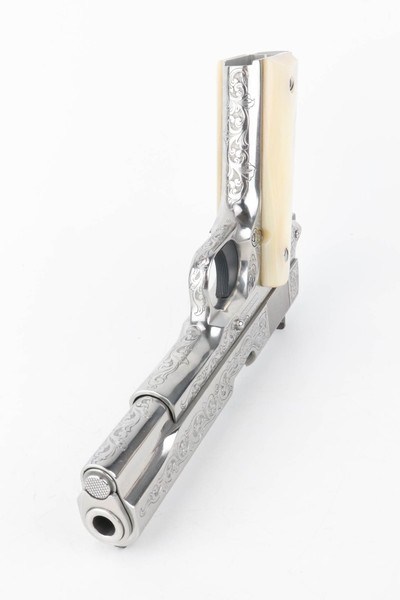 Engraved, Nickeled Colt Government Model Series 80 - .38 Super - Image 11 of 17