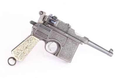 Beautiful, Engraved Mauser Bolo Model 1921 - Ivory Grips - Image 3 of 13