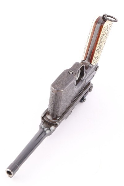 Beautiful, Engraved Mauser Bolo Model 1921 - Ivory Grips - Image 5 of 13