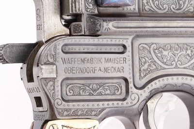 Beautiful, Engraved Mauser Bolo Model 1921 - Ivory Grips - Image 12 of 13