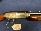 Winchester Model 12 12 ga. Milled Rib Trap etched by Phil Klundt - 6 of 9